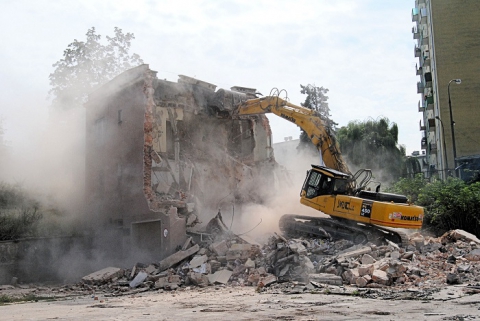 2010.08 - Lublin - The demolition of the buildings of the University of Life Sciences